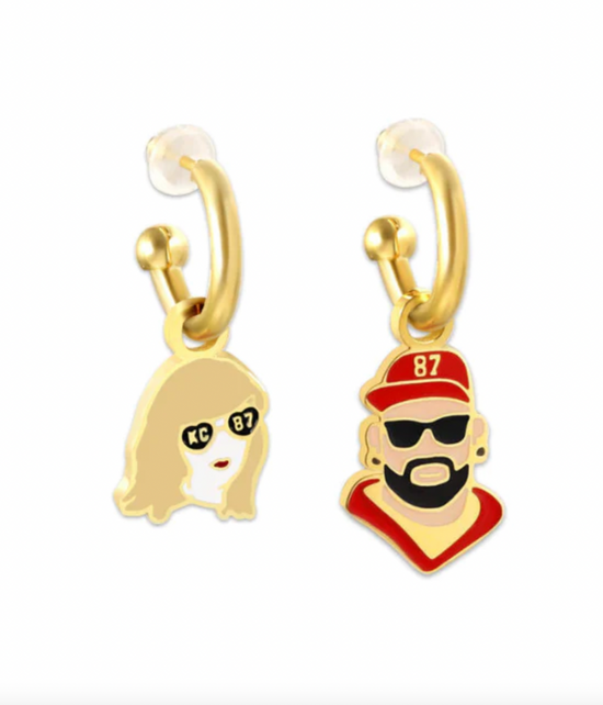 Kelce and Swift Huggie Earrings