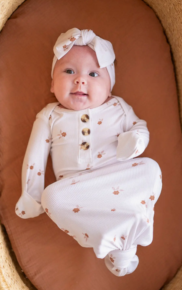 Knotted Baby Gown - Fleur