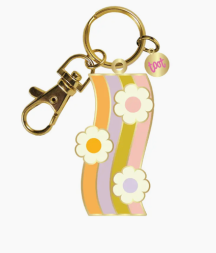 Wavy Daisy Enamel Key Charm