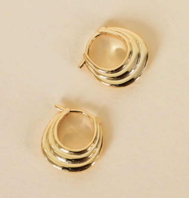 Gold Hoop - Triple Arch - Earrings