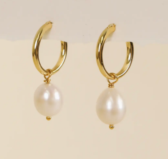 Pearl Drop - Gold Earrings