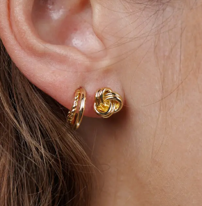 Petite Gold Knot Earrings