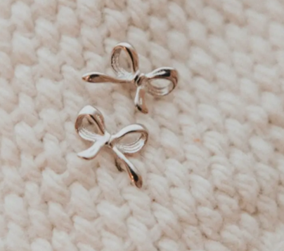 Ella Bow Studs Silver