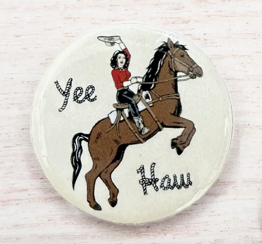 Cowgirl Button Pin | Western Flair