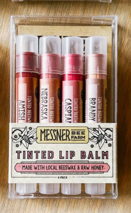 Lip Tint Pack of 4 Lip Balms - Raw Honey & Beeswax Lip Balm