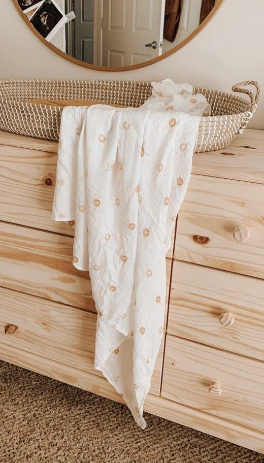 Brown Sun Muslin Swaddle Blanket