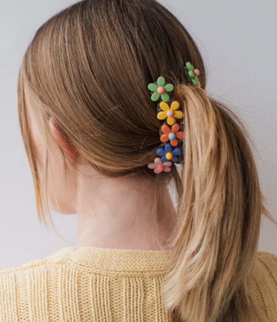 Rainbow Flowers Hair Claw Clip