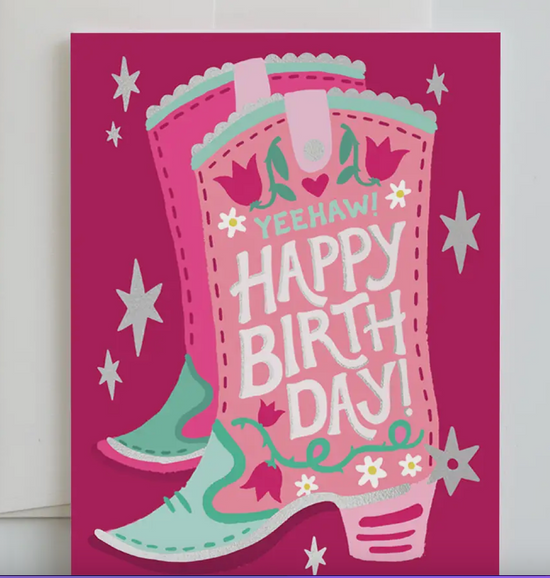 Happy Birthday Cowgirl Boot Card