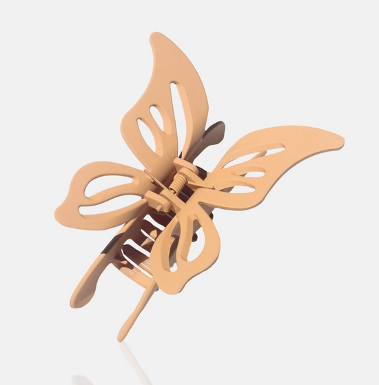 Matte Butterfly Hair Claw Clip - Tan