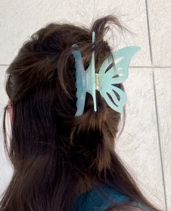 Fairy Butterfly Hair Claw Clip - Lake Blue