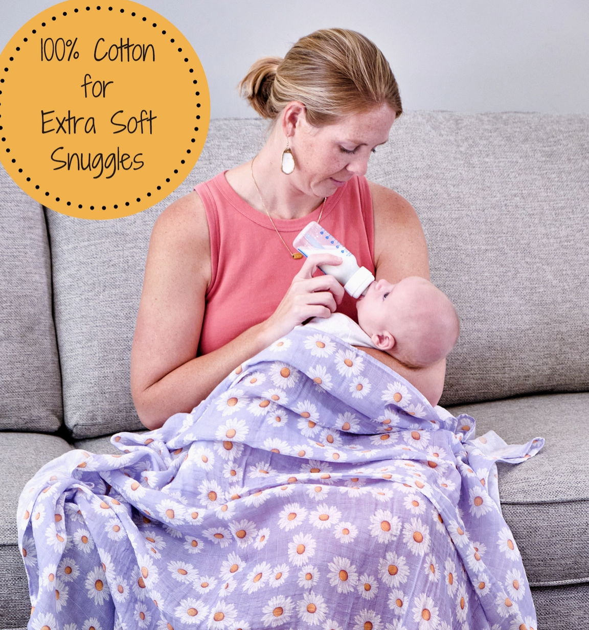 Beautiful Daisy Baby Swaddle Blanket