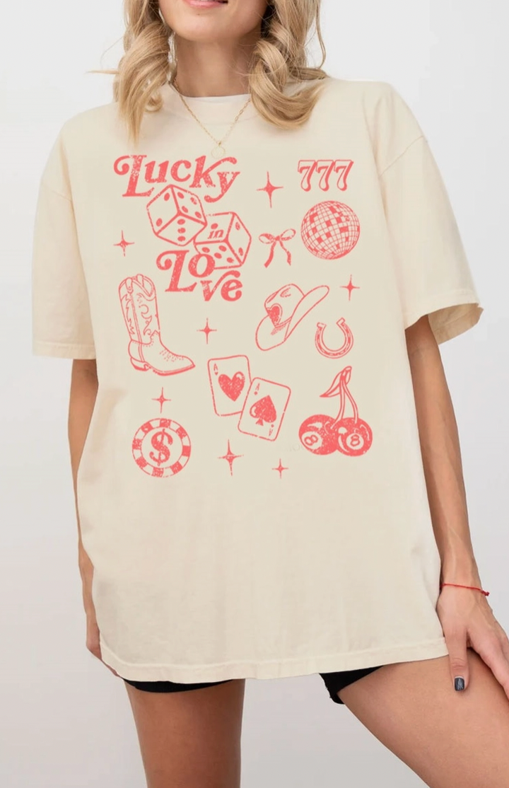Lucky Love Oversized Graphic Tee