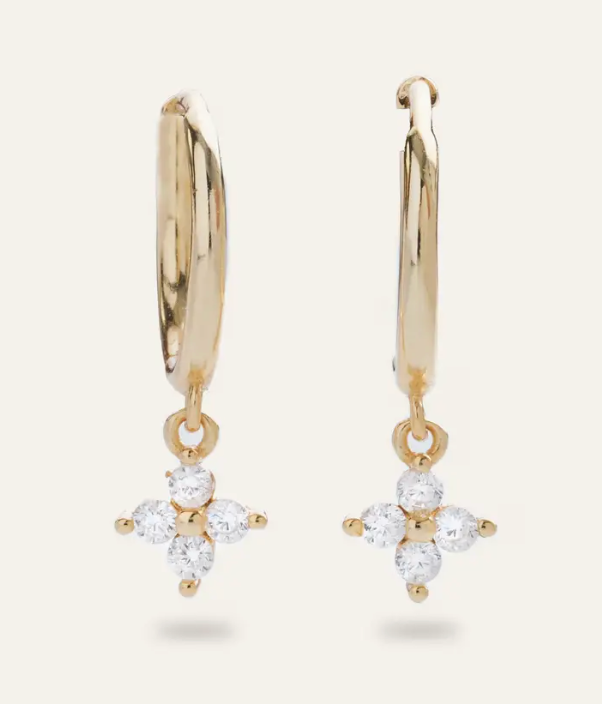 Charming Crystal Huggies- Gold