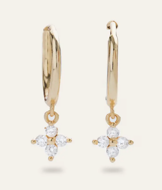 Charming Crystal Huggies- Gold