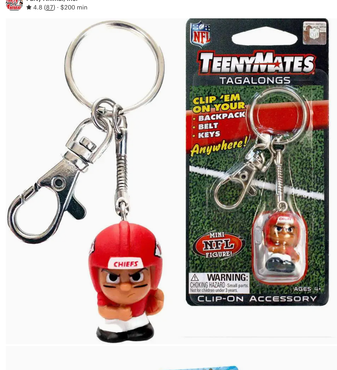 Kansas City Chiefs Teenymate Tagalongs Keychain