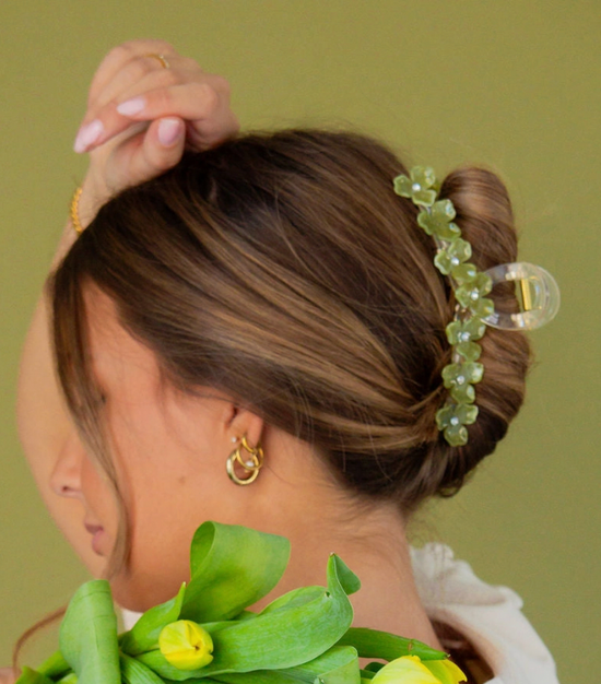 Crystal Flowers Claw Clip XL