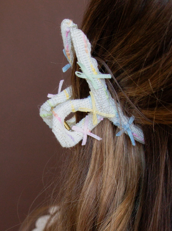 Rainbow Bows Claw Clip