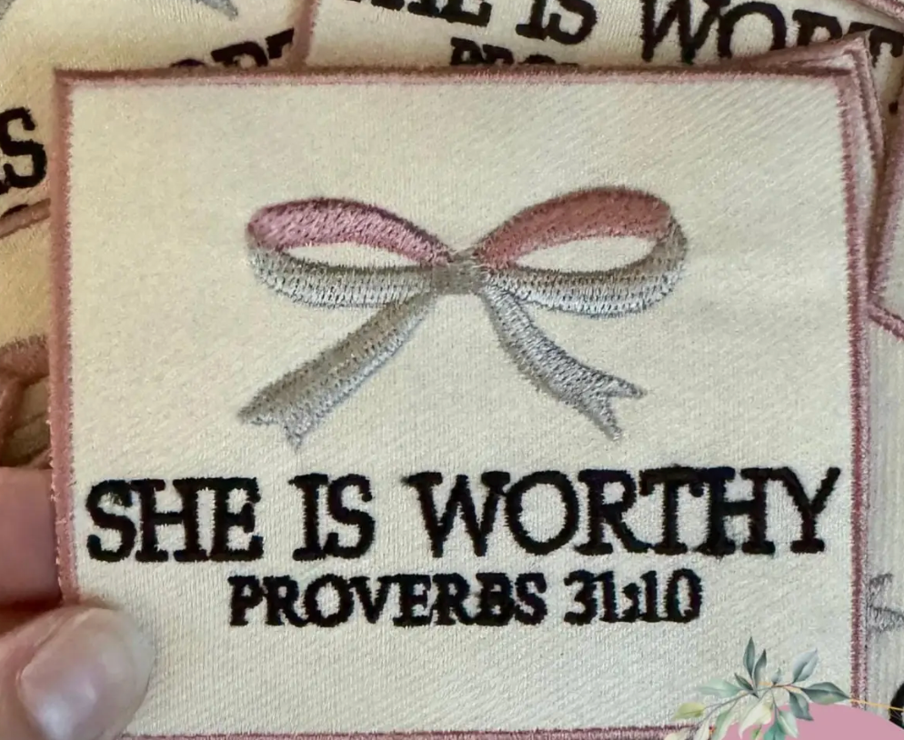 She Is Worthy Embroidered Patch