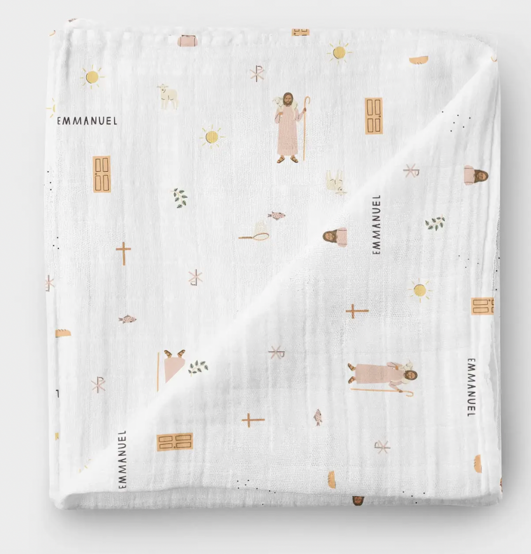 Jesus Muslin Swaddle Baby Blanket