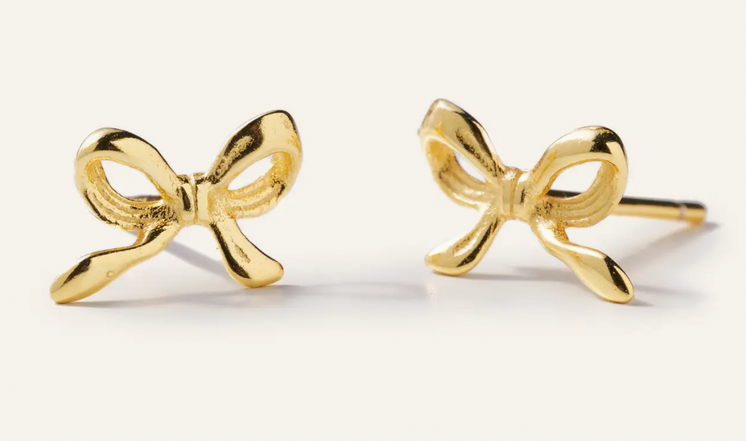 Dainty Bow Studs- Gold