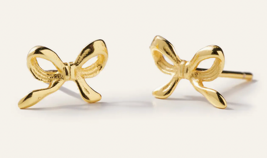 Dainty Bow Studs- Gold