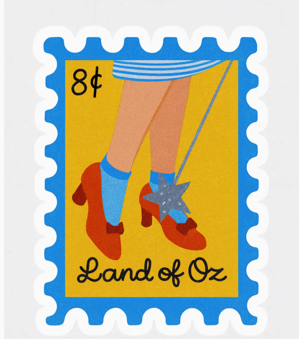 Land of oz Sticker – Wizard of oz Ruby Slippers Stamp
