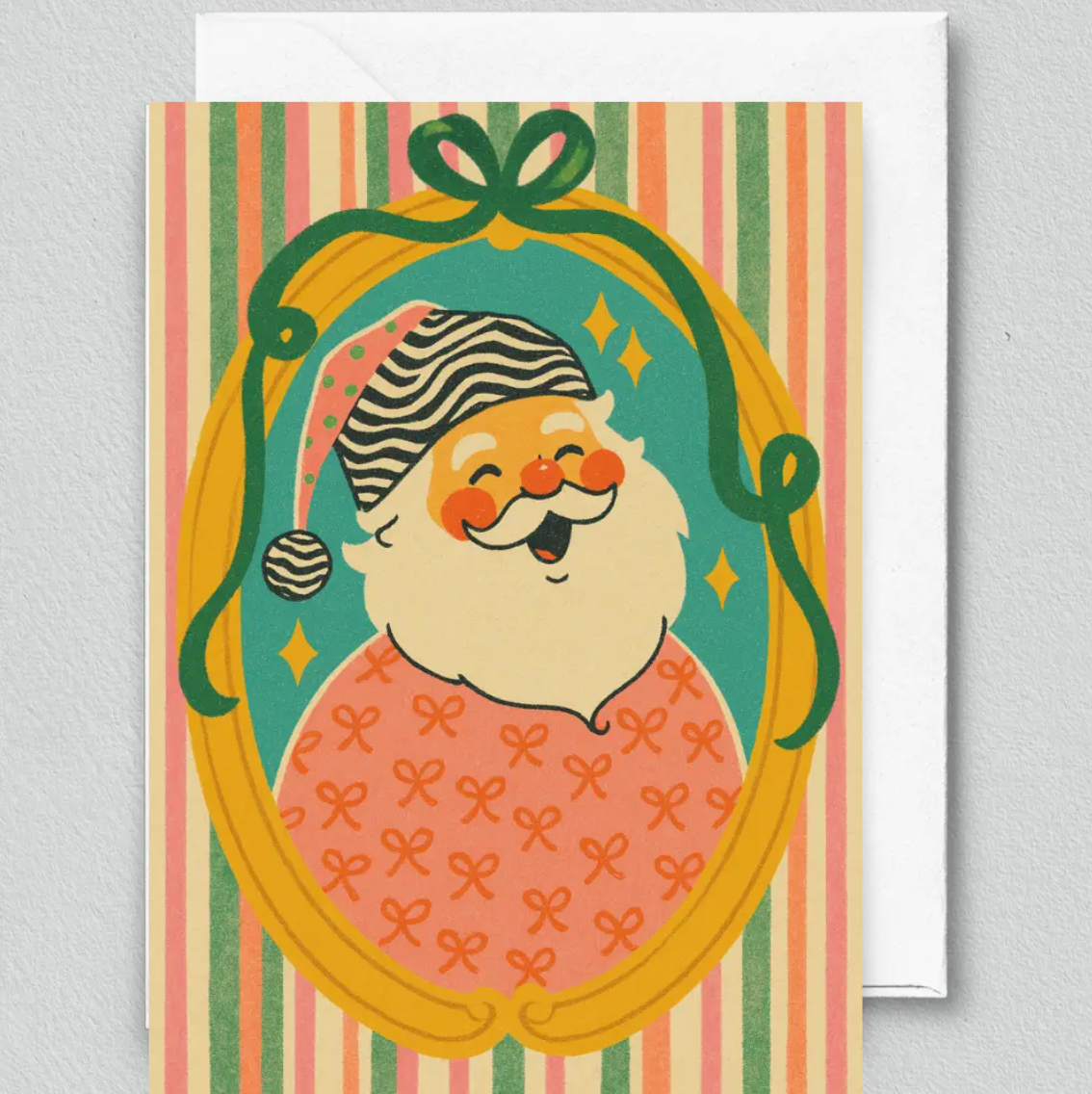 Retro Santa Christmas Greeting Card