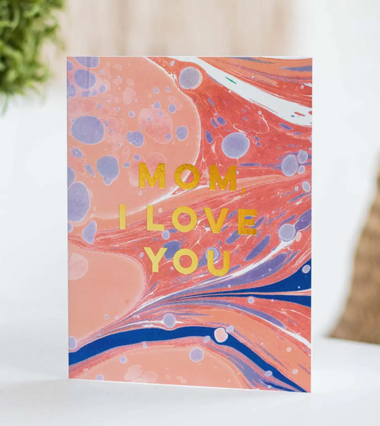 Marble Love You Mom Greeting Card