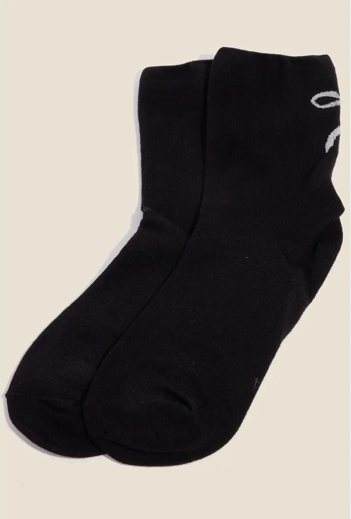 Glitter Ribbon Bow Socks