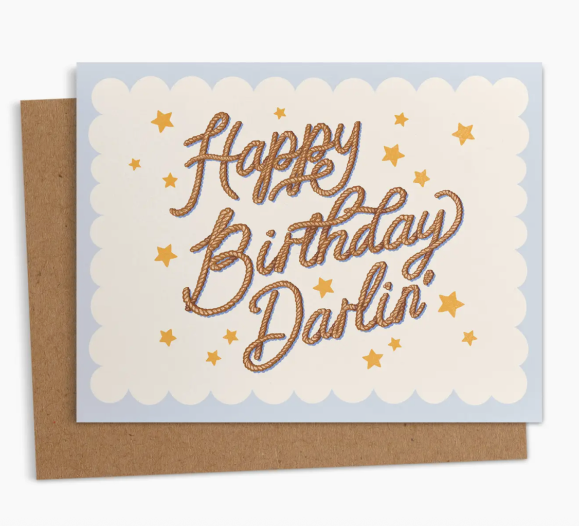 Happy Birthday Darlin' Cowgirl Greeting Card
