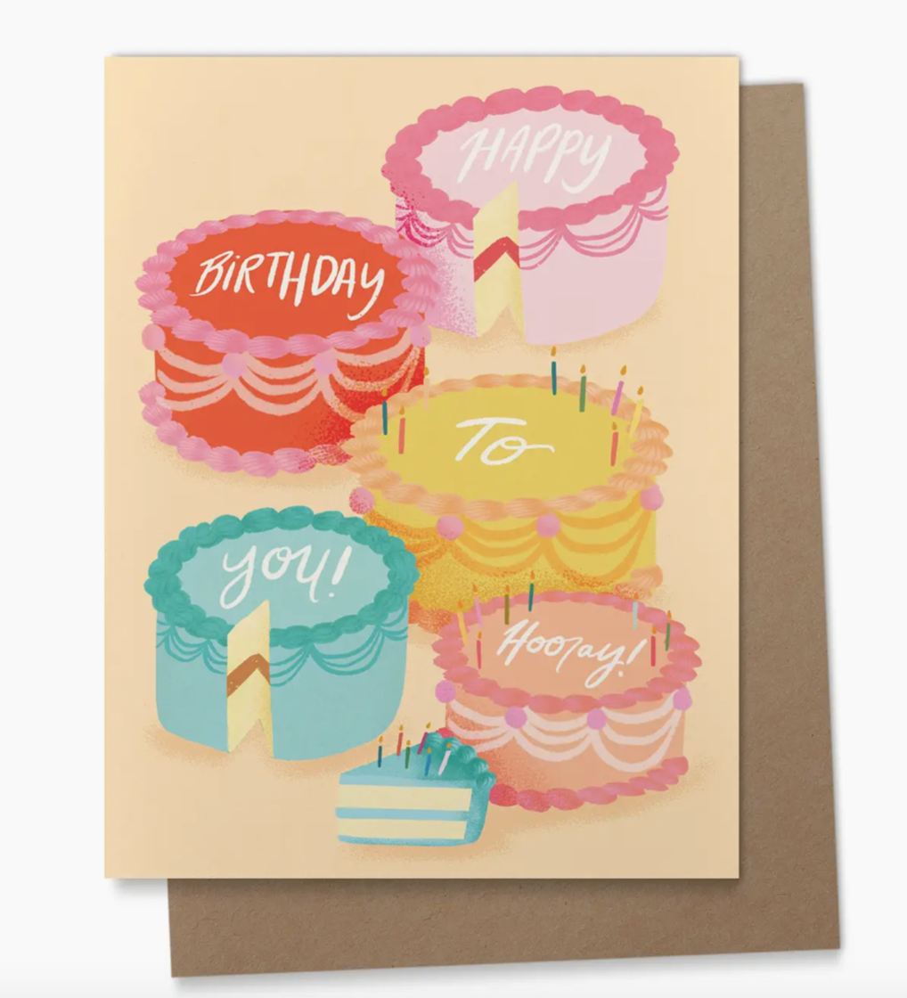Retro Cakes Greeting Card