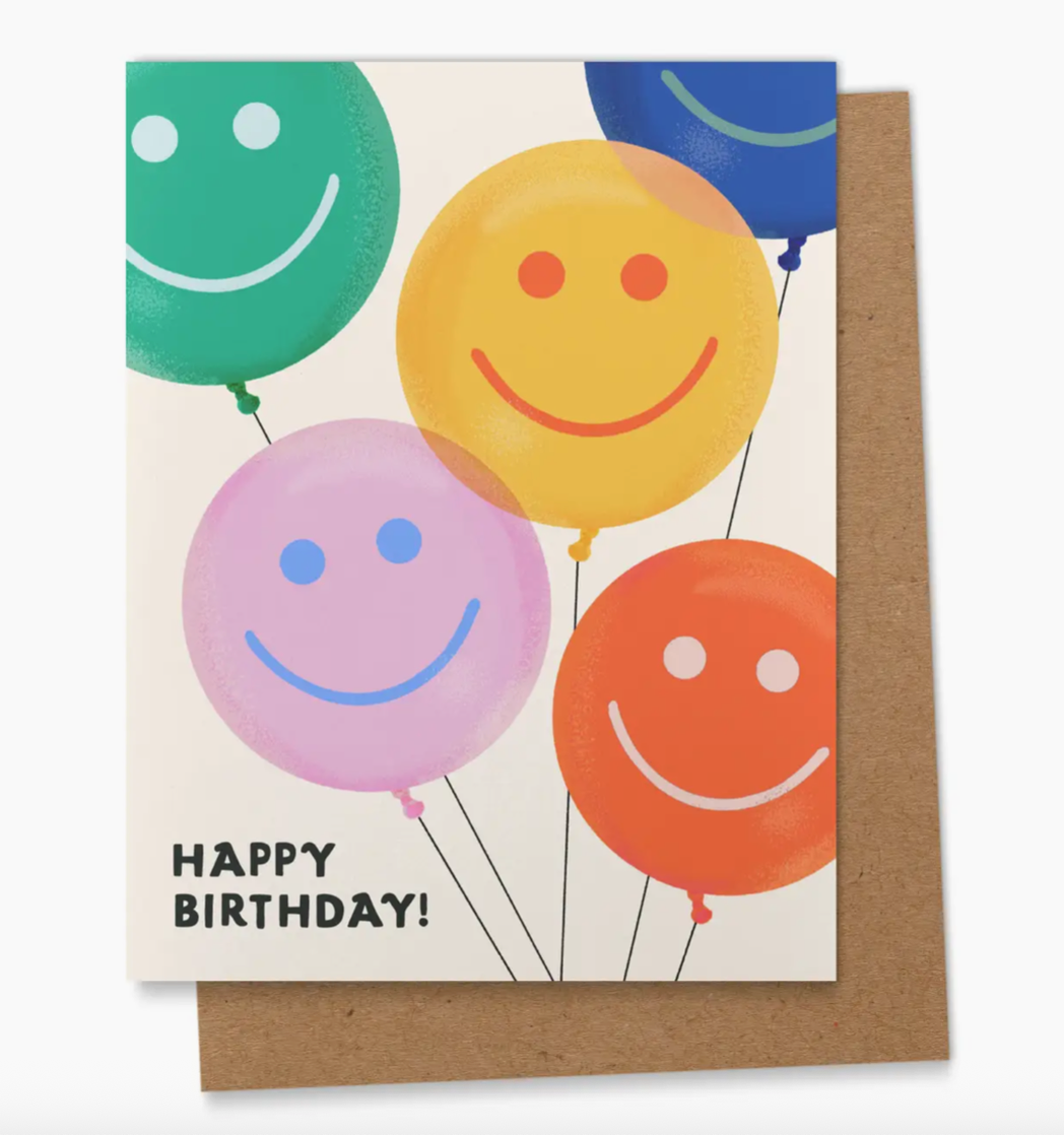 Smiley Balloons Birthday Greeting Card
