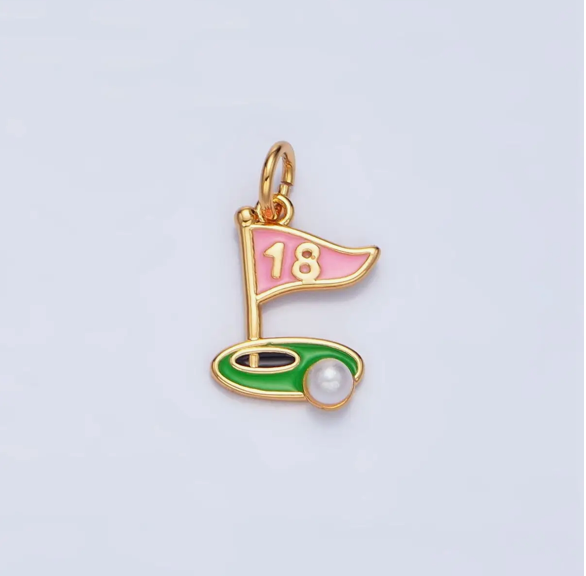 Golf Course Pearl Charm