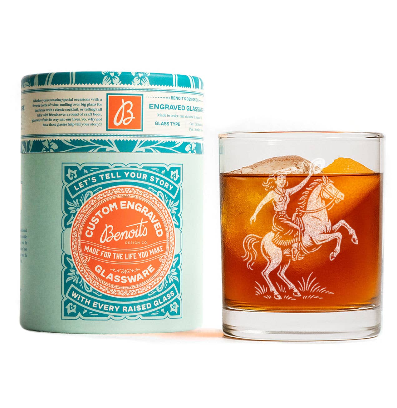 Cowgirl Old Fashion Glass