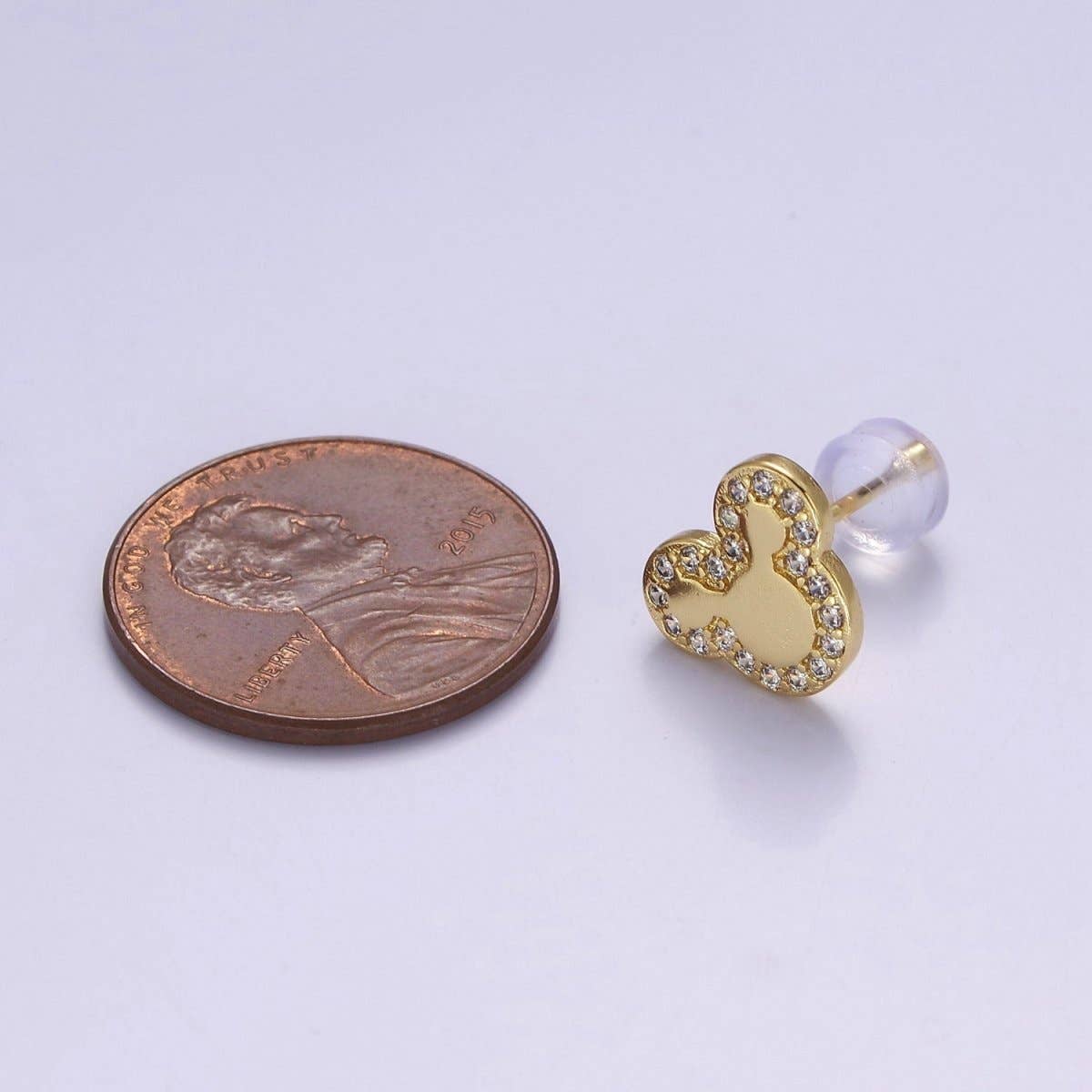 Gold Mickey Stud Earring