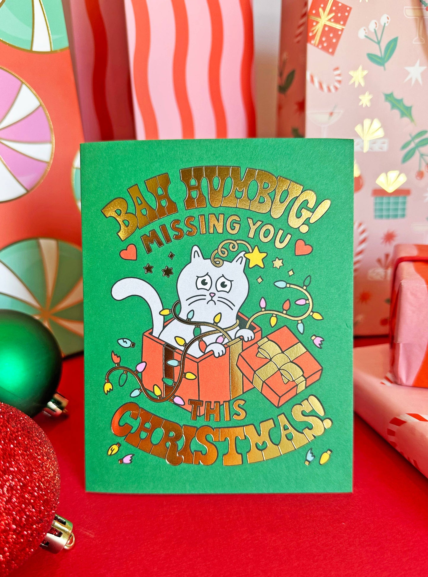 Bah Humbug Miss You Christmas Card
