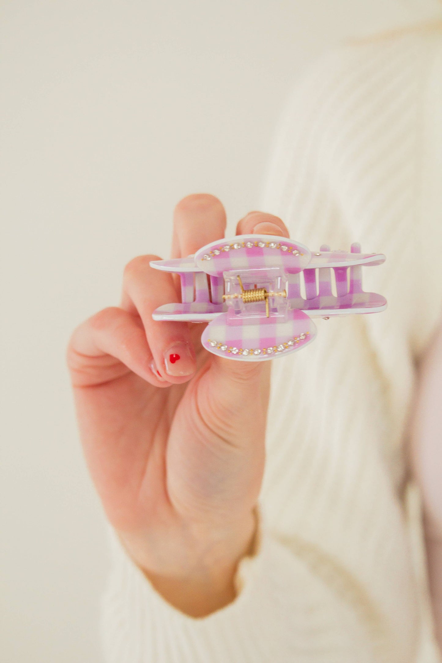 Daisy Checked Claw Clip