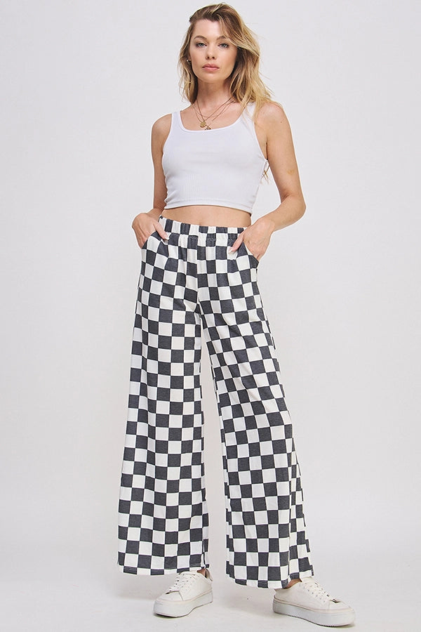 End Game High Waist Checkered Pants