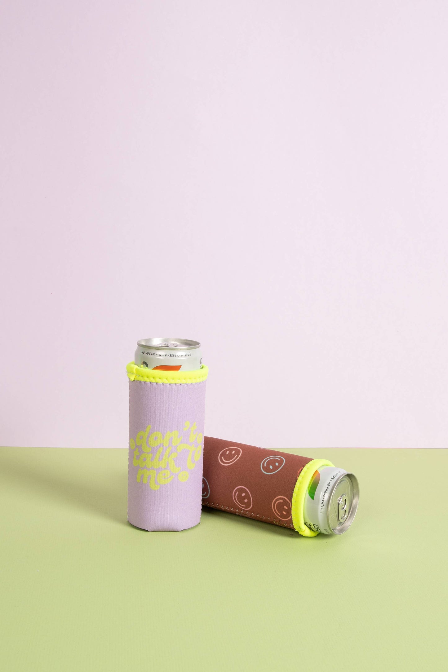 Load image into Gallery viewer, Smiley Reversible Slim Can Holders
