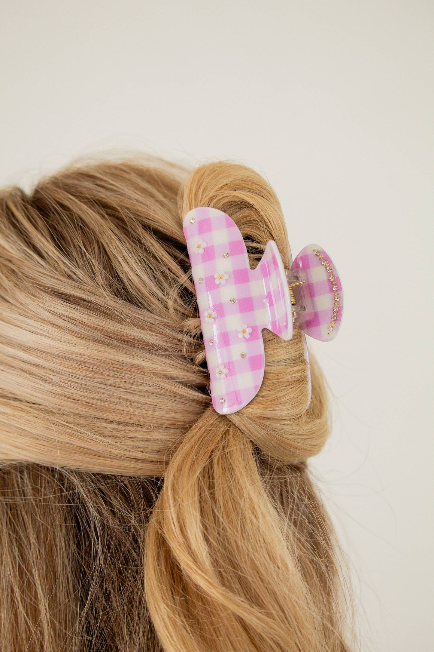 Daisy Checked Claw Clip