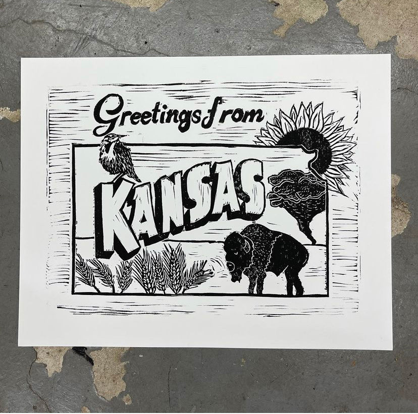 Greetings From Kansas Print