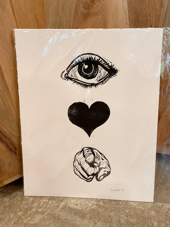 Eye Love You Large Black and White Print