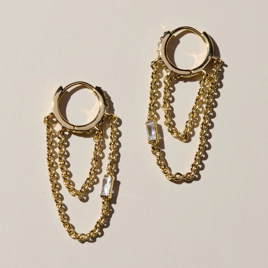 Gold Thea Chain Huggies