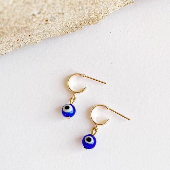 Evil Eye Mini Hoop Earrings