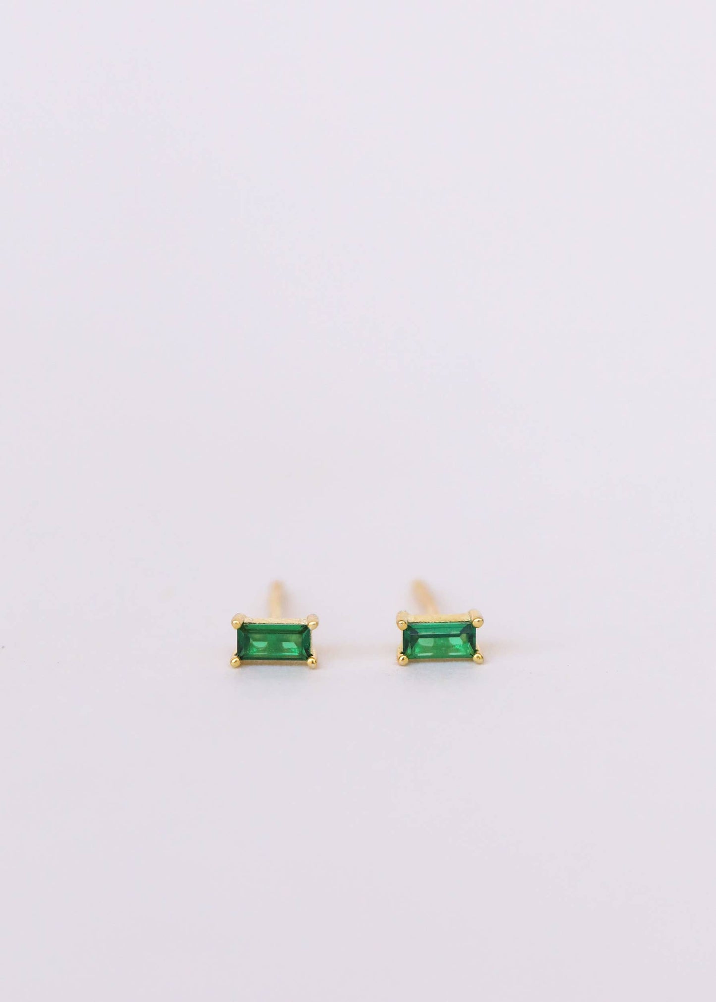 Emerald Baguette Earrings