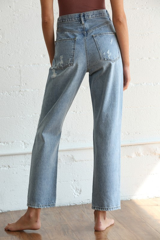 Midi Sway Distressed Jeans