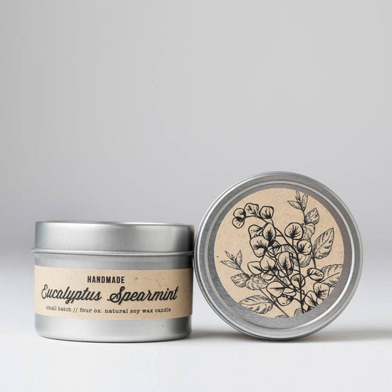 Eucalyptus + Spearmint : Travel Tin Candle