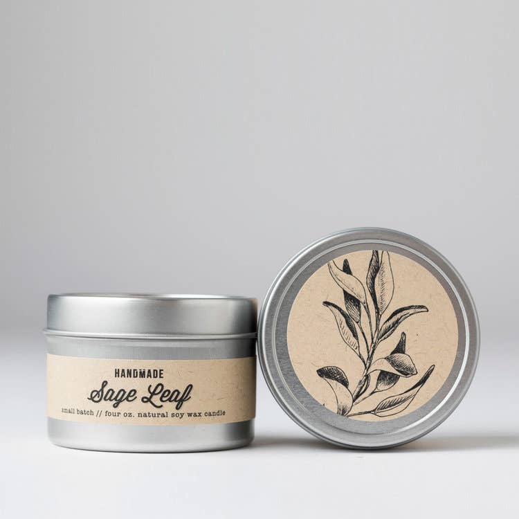 Sage Leaf : Travel Tin Candle