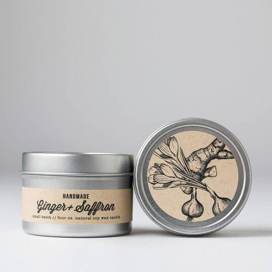 Ginger + Saffron : Travel Tin Candle