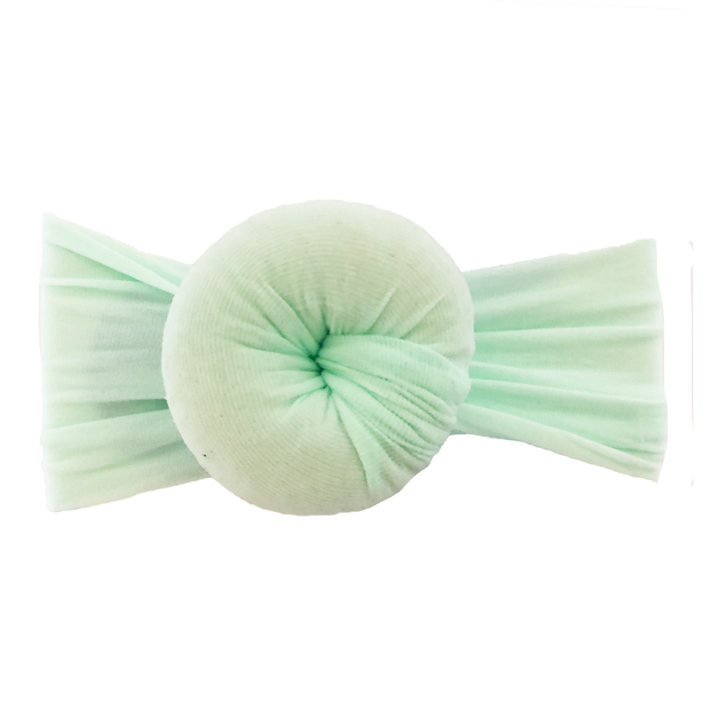 Load image into Gallery viewer, Baby Bun Headband in Mint
